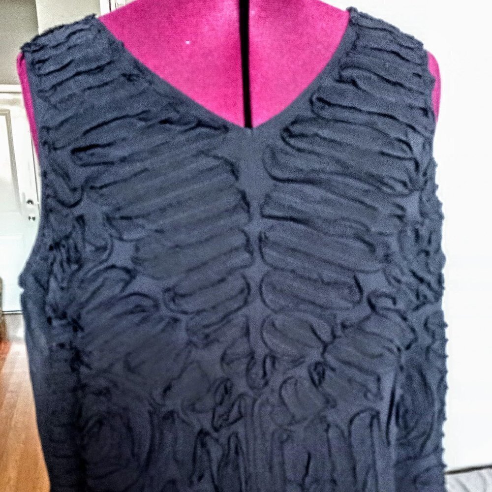 Coldwater Creek Black Soutache Embellished Top NWT